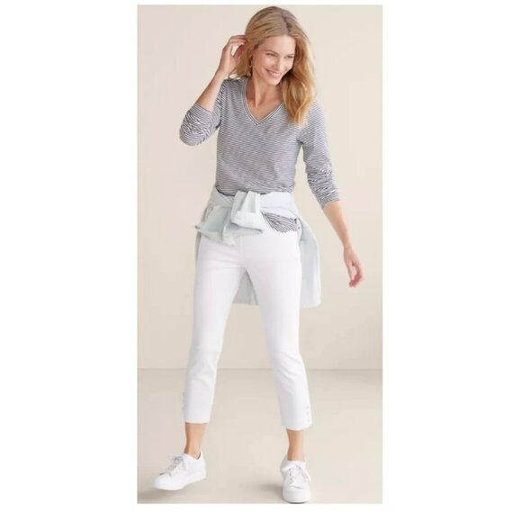 Soft Surroundings Pants - Soft Surroundings White Superla Capris szM